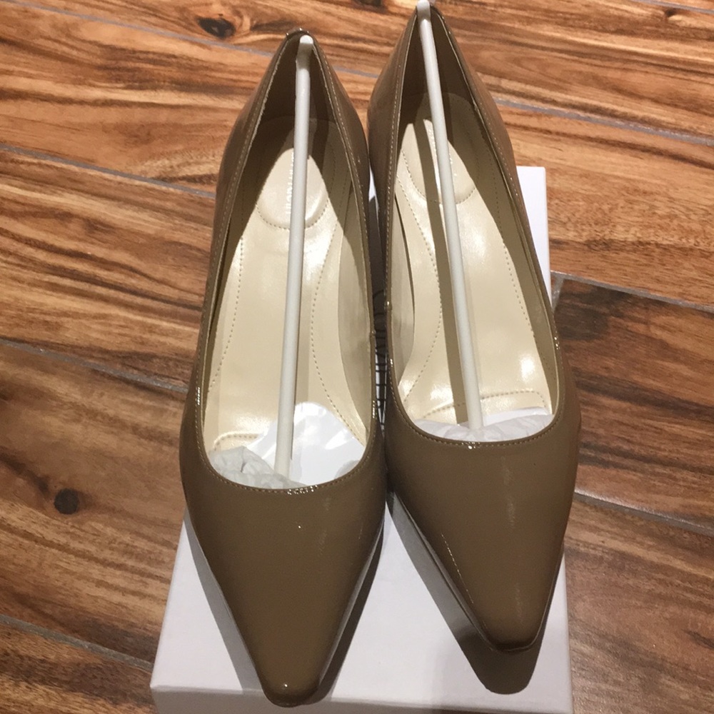 Calvin Klein Taupe Patent Heels